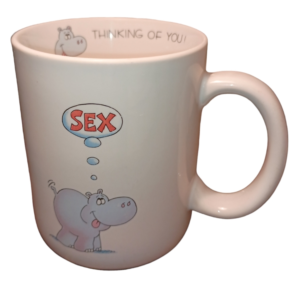 Cup/Mug Amberly Card CO. Papel "I am thinking of you, sex. Hippopotamus.